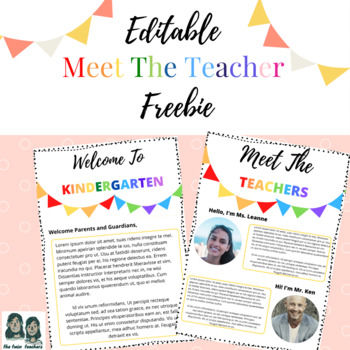 Preview of Editable MEET THE TEACHERS Template |THE TWIN TEACHERS