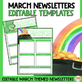 Editable March Newsletter Template Google Slides™ Availabl