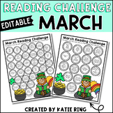 Editable March Reading Challenge - Spring Break Activity Book Log
