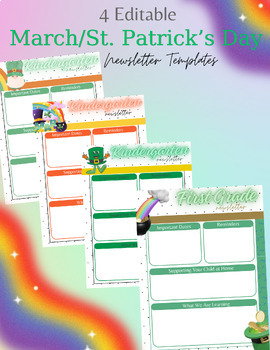 Preview of Editable March/St. Patrick's Day Newsletter Templates