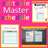 Editable Master Schedule- Plan Your Class or Subject Schedule