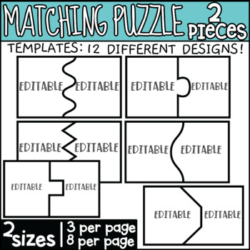 Preview of Editable Matching Puzzle 2 Pieces Templates valid for commercial use
