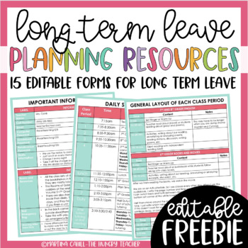 Preview of Editable Maternity Leave Plans Long-Term Plans Resource