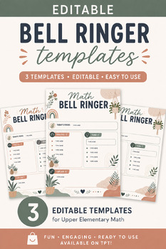 Preview of Editable Math Bell Ringer Templates | PowerPoint & Google Slides