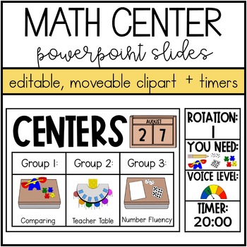 Preview of Editable Math Center Slides With Timers And Moveable Pieces