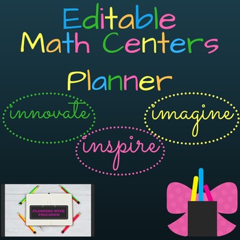 Preview of Editable Math Centers Planner