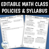 Editable Math Class Policies and Syllabus Template