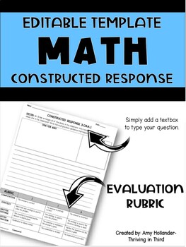 Preview of Editable Math Constructed Response Template