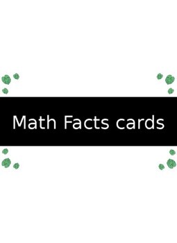 Preview of Editable Math Fact cards