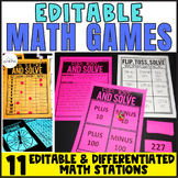 Editable Math Games | Differentiated Math Stations | Make 