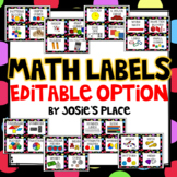 Editable Math Labels For Your Manipulatives *Editable Opti