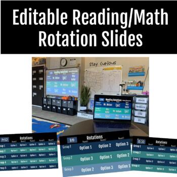 Preview of Editable Math/Reading Rotation Slides with Built-in Timer