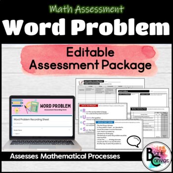 Preview of Editable Math Word Problem Assessment Package