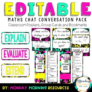 Editable Maths Chat Conversation Starters Classroom Posters And Bookmarks