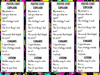 Editable Maths Chat Conversation Starters Classroom Posters And Bookmarks