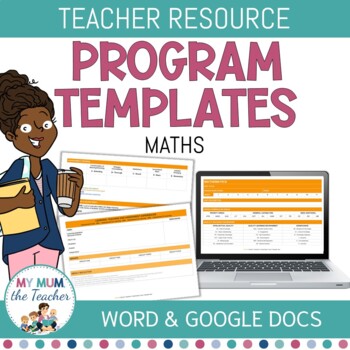 Preview of Math Teacher Program - Editable | Lesson Plan Templates | Google Docs