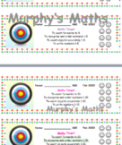 Editable Maths Target Cards