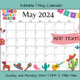Editable May 2024 Calendar Printable Templates | PDF & PNG