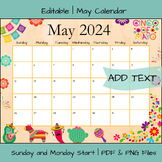 Editable May 2024 Calendar Printable Templates | PDF & PNG