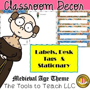 Preview of Medieval Age Themed Labels Phrases Classroom Decorations Printable No Prep