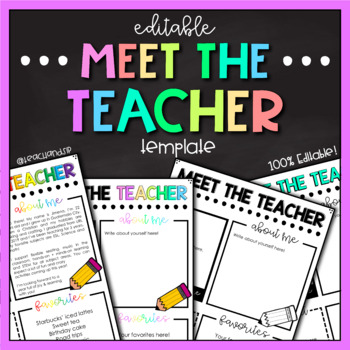 Preview of Editable "Meet The Teacher" Templates!