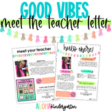 Editable Meet The Teacher | Welcome Letter Template | GOOD VIBES