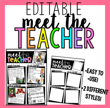 Preview of Meet The Teacher handout (EDITABLE)