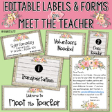 Editable Meet the Teacher Labels – Watercolor Floral Themed
