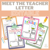 Editable Meet the Teacher Letter | Back to School Teacher 