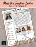 Editable Meet the Teacher Letter (Cool Boho Crayons Theme)