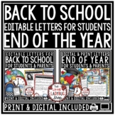 Editable Meet the Teacher Letter Template End of Year Back