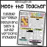 Editable Meet the Teacher Page