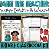 Meet the Teacher EDITABLE Stations, Wish List, Handouts, & More