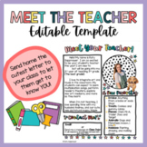 Editable Meet the Teacher Template | Back to School Letter