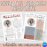 Editable Meet the Teacher Template | Boho Rainbow | Back t