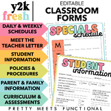 Editable Meet the Teacher Template and Classroom Forms for