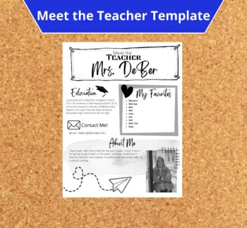 Preview of Meet the Teacher Editable Template