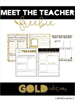 Editable Meet The Teacher Templates Gold Edition Free By Debbie Zhou