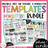 Editable Meet the Teacher Weekly Newsletter and Syllabus T