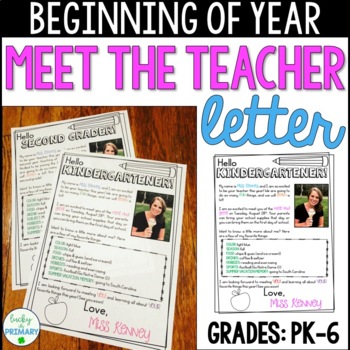 Preview of Editable Meet the Teacher Welcome Back to School Letter to Student Families