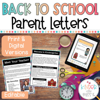 Editable Meet the Teacher & Welcome Letters for Back to School- Print &  Digital