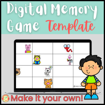 Preview of Editable Memory/Matching Game Board Template (Google & Canva) Online Classroom