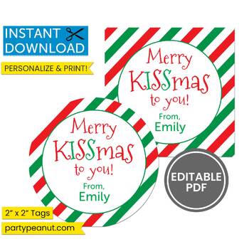 Merry Kissmas Tags Printable Christmas Gift Tags Teacher Gift School ...