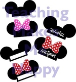 Editable Mickey & Minnie Mouse Name Labels for Cubbies, Desks, Hooks, and more!
