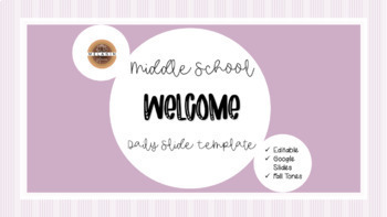Preview of Editable Middle School Welcome Daily Slide Template in Fall Colours