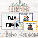 Editable Modern Boho Pastel Rainbow Calm Corner