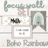 Editable Modern Boho Pastel Rainbow Focus Wall Set