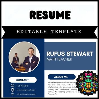 Preview of Editable Modern Style Blue Resume Templates for Google 2024