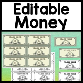 editable classroom money template 8 bills editable