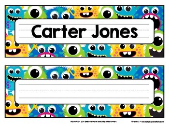 monster name plates by teaching with powers teachers pay teachers